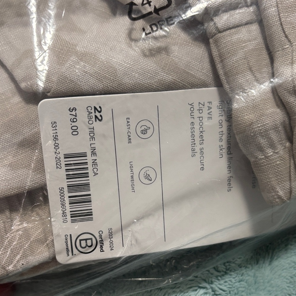 NWT Athleta Cabo Tide Camouflage Linen Cream Joggers Pants - Picture 5 of 5